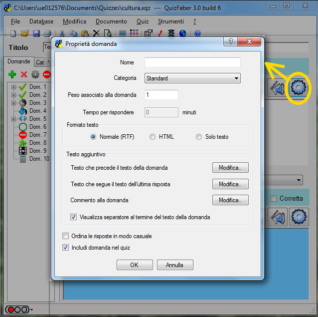 Proprietà della domanda